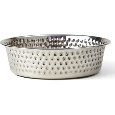 PetRageous Designs PetRageous Designs Crete Hammered Stainless Steel Dog & Cat Bowl, Metallic, 7.68-inches
