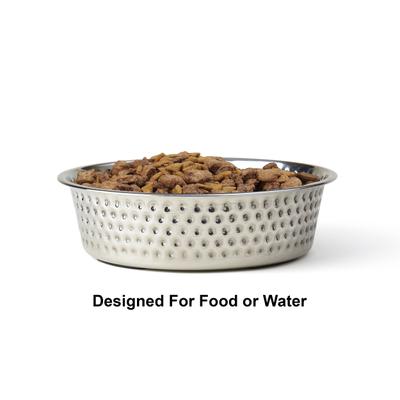 Show full view: PetRageous Designs Crete Hammered Stainless Steel Dog & Cat Bowl, Metallic, 7.68-inches slide 4 of 6