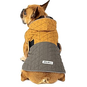 PetRageous Designs Eddie Bauer Pet Richaland Two-Tone Quilted Dog Puffer Jacket, Brown, Medium 