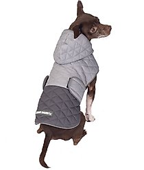 PetRageous Designs Eddie Bauer Pet Richaland Two-Tone Quilted Dog Puffer Jacket, Gray, Small