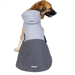 PetRageous Designs Eddie Bauer Pet Richaland Two-Tone Quilted Dog Puffer Jacket, Gray, XX-Large