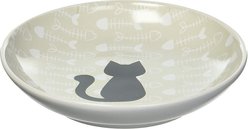 PetRageous Designs Fishbone Kitty Ceramic Cat Dish, 0.31-cup