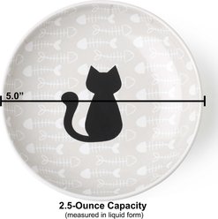 PetRageous Designs Fishbone Kitty Ceramic Cat Dish, 0.31-cup slide 2 of 2