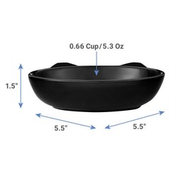 PetRageous Designs Frisky Kitty Oval Cat Dish, Black slide 2 of 6