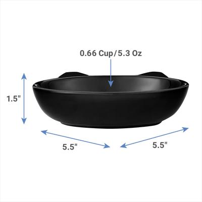 Show full view: PetRageous Designs Frisky Kitty Oval Cat Dish, Black slide 2 of 8