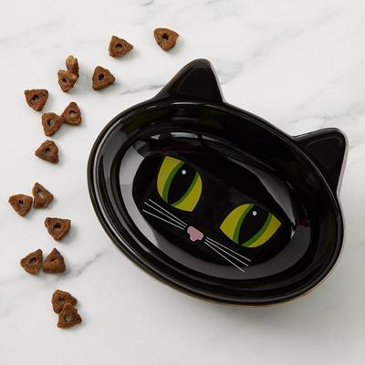 Show full view: PetRageous Designs Frisky Kitty Oval Cat Dish, Black slide 3 of 8