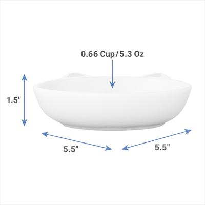 Show full view: PetRageous Designs Frisky Kitty Oval Cat Dish, White, 0.66-cup slide 2 of 8