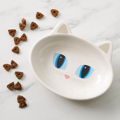 Show full view: PetRageous Designs Frisky Kitty Oval Cat Dish, White, 0.66-cup slide 3 of 8