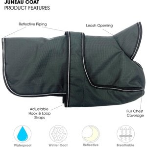 PetRageous Designs Juneau Insulated Dog Jacket, Gray, Small