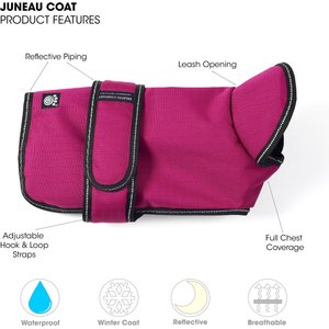 PetRageous Designs Juneau Insulated Dog Jacket, Magenta, Large