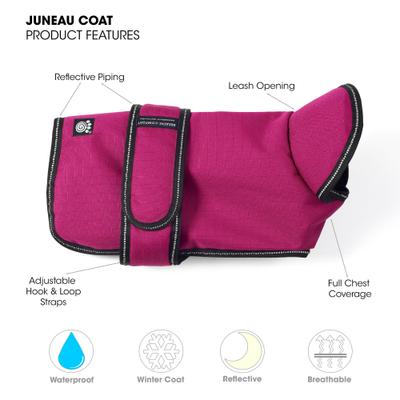 Show full view: PetRageous Designs Juneau Insulated Dog Jacket, Magenta, Medium slide 6 of 10