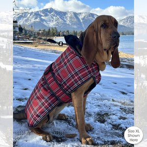 PetRageous Designs Kodiak Insulated Dog Coat, Red Plaid, X-Large