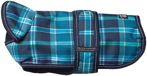 Show full view: PetRageous Designs Kodiak Insulated Dog Coat, Teal Plaid, Large slide 6 of 11