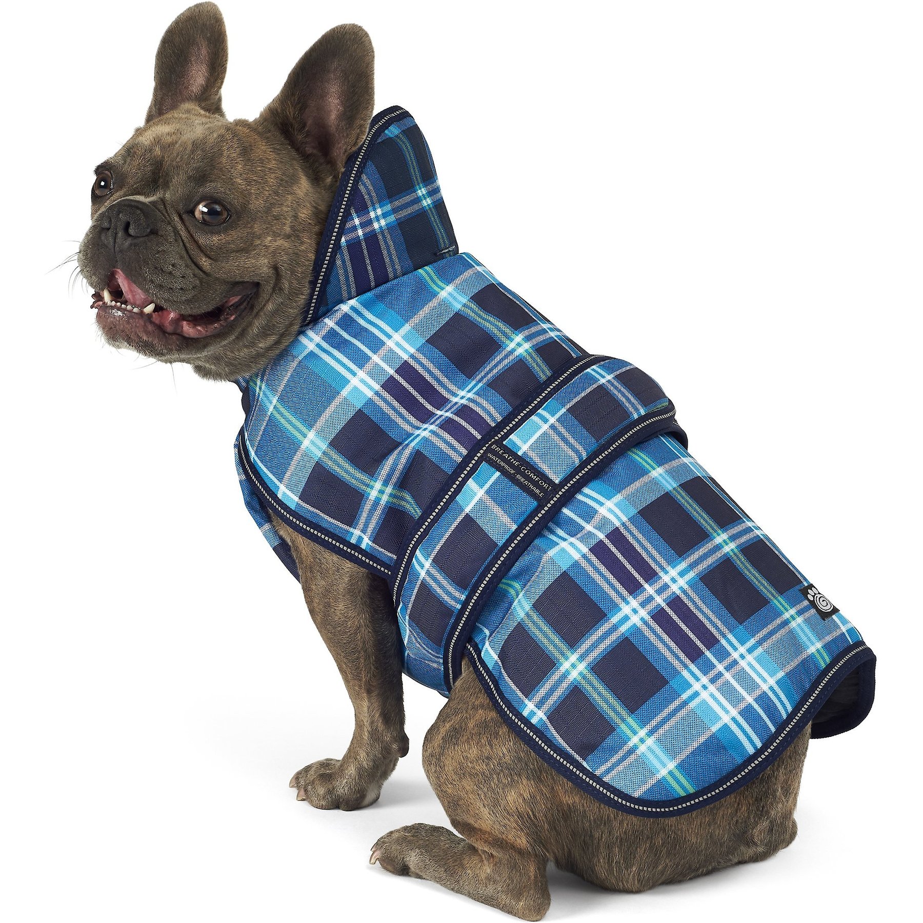PetRageous Designs Kodiak Insulated Dog Coat, Teal Plaid, Medium