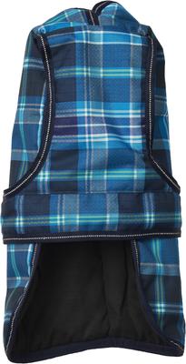 Show full view: PetRageous Designs Kodiak Insulated Dog Coat, Teal Plaid, Small slide 4 of 10