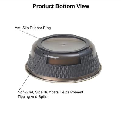 Show full view: PetRageous Designs Kona Non-Skid Stainless Steel Dog & Cat Bowl, Charcoal Grey, 1.75-cup slide 3 of 5