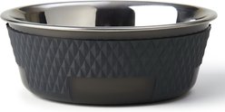 PetRageous Designs Kona Non-Skid Stainless Steel Dog & Cat Bowl, Charcoal Grey, 3.75-cup