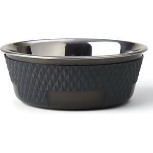 PetRageous Designs Kona Non-Skid Stainless Steel Dog & Cat Bowl, Charcoal Grey, 3.75-cup