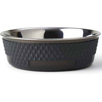 PetRageous Designs PetRageous Designs Kona Non-Skid Stainless Steel Dog & Cat Bowl, Charcoal Grey, 6.5-cup