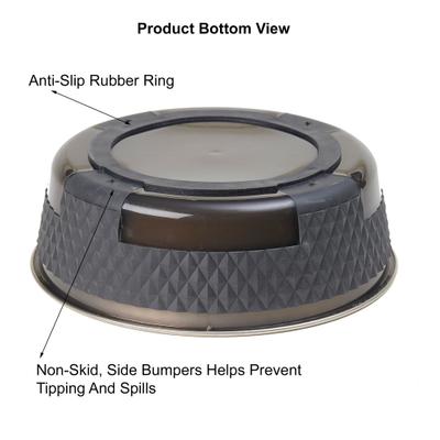 Show full view: PetRageous Designs Kona Non-Skid Stainless Steel Dog & Cat Bowl, Charcoal Grey, 6.5-cup slide 4 of 6