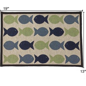 PetRageous Designs Kool Fishes Tapestry Mat, Small