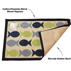PetRageous Designs Kool Fishes Tapestry Mat, Small