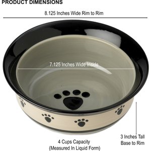 PetRageous Designs Metro Deep Ceramic Dog & Cat Bowl, 4-cup