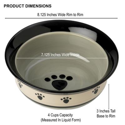 Show full view: PetRageous Designs Metro Deep Ceramic Dog & Cat Bowl, 4-cup slide 3 of 6