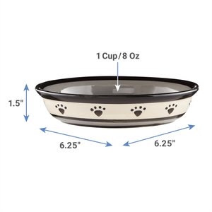 PetRageous Designs Metro Oval Ceramic Dog & Cat Dish, 1-cup