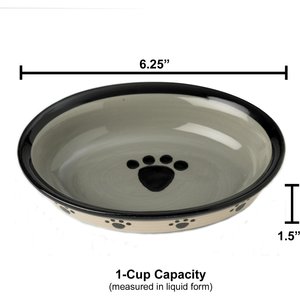 PetRageous Designs Metro Oval Ceramic Dog & Cat Dish, 1-cup