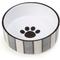 Show in main carousel: PetRageous Designs Pinstripe with Paw Logo 5-in Round Stoneware Dog & Cat Bowl, Blue, 2-cup slide 2 of 4
