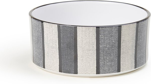 Show full view: PetRageous Designs Pinstripe with Paw Logo 6-in Round Stoneware Dog & Cat Bowl, Blue, 3.5-cup slide 1 of 3