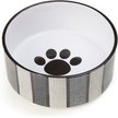 Show in main carousel: PetRageous Designs Pinstripe with Paw Logo 6-in Round Stoneware Dog & Cat Bowl, Blue, 3.5-cup slide 2 of 3