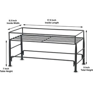 PetRageous Designs Set The Table Non-Skid Pet Bowl Wire Stand, Medium