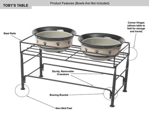 Show full view: PetRageous Designs Set The Table Non-Skid Pet Bowl Wire Stand, Medium slide 4 of 8