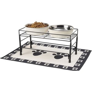 PetRageous Designs Set The Table Non-Skid Pet Bowl Wire Stand, Medium