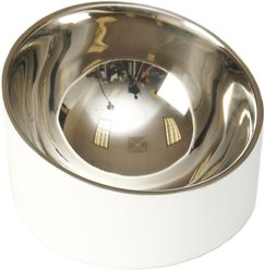 PetRageous Designs Seychelles Stainless-Steel Slanted Double Walled Dog & Cat Bowl, White & Metallic, Medium: 1.88-cup slide 2 of 2