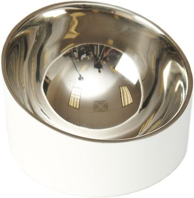 Show full view: PetRageous Designs Seychelles Stainless-Steel Slanted Double Walled Dog & Cat Bowl, White & Metallic, Medium: 1.88-cup slide 2 of 3