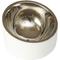 Show in main carousel: PetRageous Designs Seychelles Stainless-Steel Slanted Double Walled Dog & Cat Bowl, White & Metallic, Small: 1-cup slide 3 of 4