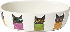 PetRageous Designs Smart Kitty Oval Stoneware Cat Bowl, White, Medium: 2-cup slide 2 of 2