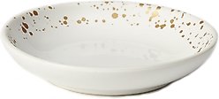 PetRageous Designs Speckles Stoneware Dog & Cat Saucer, White, Small: 2.5-oz