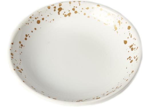 Show full view: PetRageous Designs Speckles Stoneware Dog & Cat Saucer, White, Small: 2.5-oz slide 2 of 3