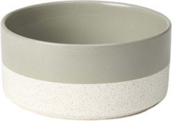 PetRageous Designs Sprinkles Two-Tone Round Stoneware Dog Bowl, White & Grey, Medium: 3.5-cup