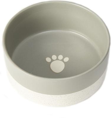 Show full view: PetRageous Designs Sprinkles Two-Tone Round Stoneware Dog Bowl, White & Grey, Medium: 3.5-cup slide 2 of 2