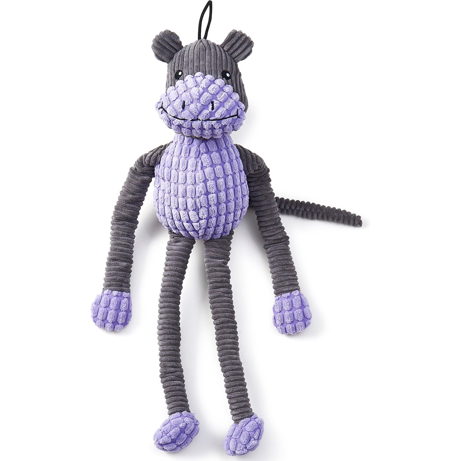 PetRageous Designs StretchRageous 18-in Hippo Squeak & Crinkle Plush Dog Toy, Purple
