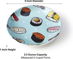 PetRageous Designs Sushi Saucer Dog & Cat Bowl, Blue slide 2 of 2