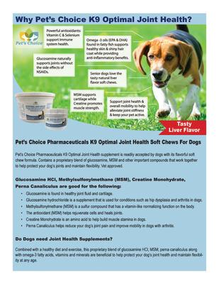 Show full view: Pet's Choice Pharmaceuticals K9 Optimal Joint Health Soft Chew Dog Supplement, 240 count slide 3 of 4