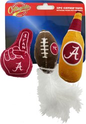 Pets First NCAA Football Plush Cat Toys with Catnip, 3 count, Alabama