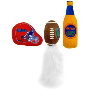 Pets First NCAA Football Plush Cat Toys with Catnip, 3 count, Florida