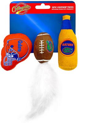 Show full view: Pets First NCAA Football Plush Cat Toys with Catnip, 3 count, Florida slide 5 of 6